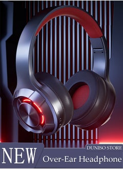 DUNISO Wireless Headphones Bluetooth 5.3 Over Ear Headset With LED Light Gaming Headphones with HiFi Stereo Microphone and Soft Earpads for Cellphone PC Home Office  - Image 1