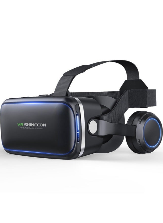 VR Glasses G04E Headset Version Mobile Phone 3D Virtual Reality Helmet Panoramic Mobile Phone Stereo Movie Digital Glasses-Color:Black - Image 1