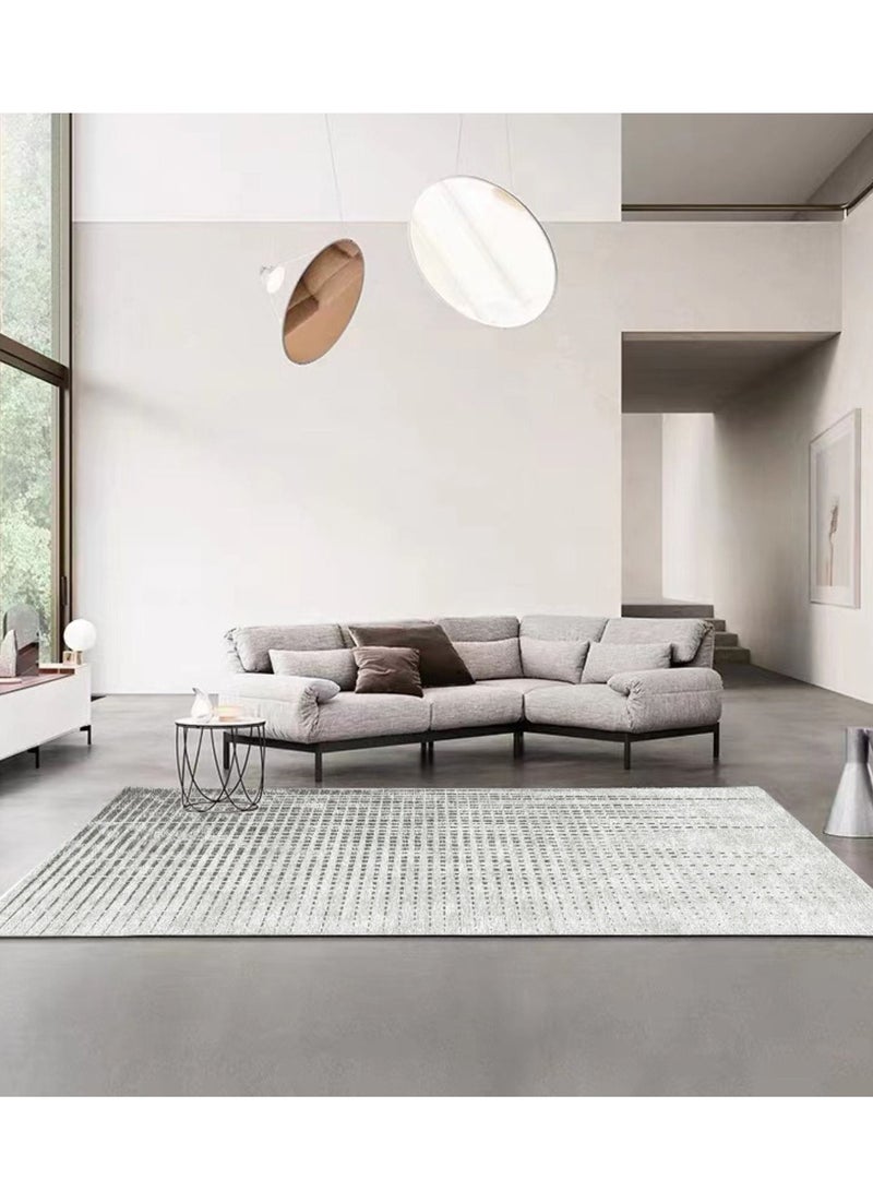 Sharpdo Sharpdo Area Rug Living Room Simple Modern Carpet Living Room Bedroom Rug Floor Carpet Home Anti-slip Polyester Rectangle Grey 160*230CM - Image 1