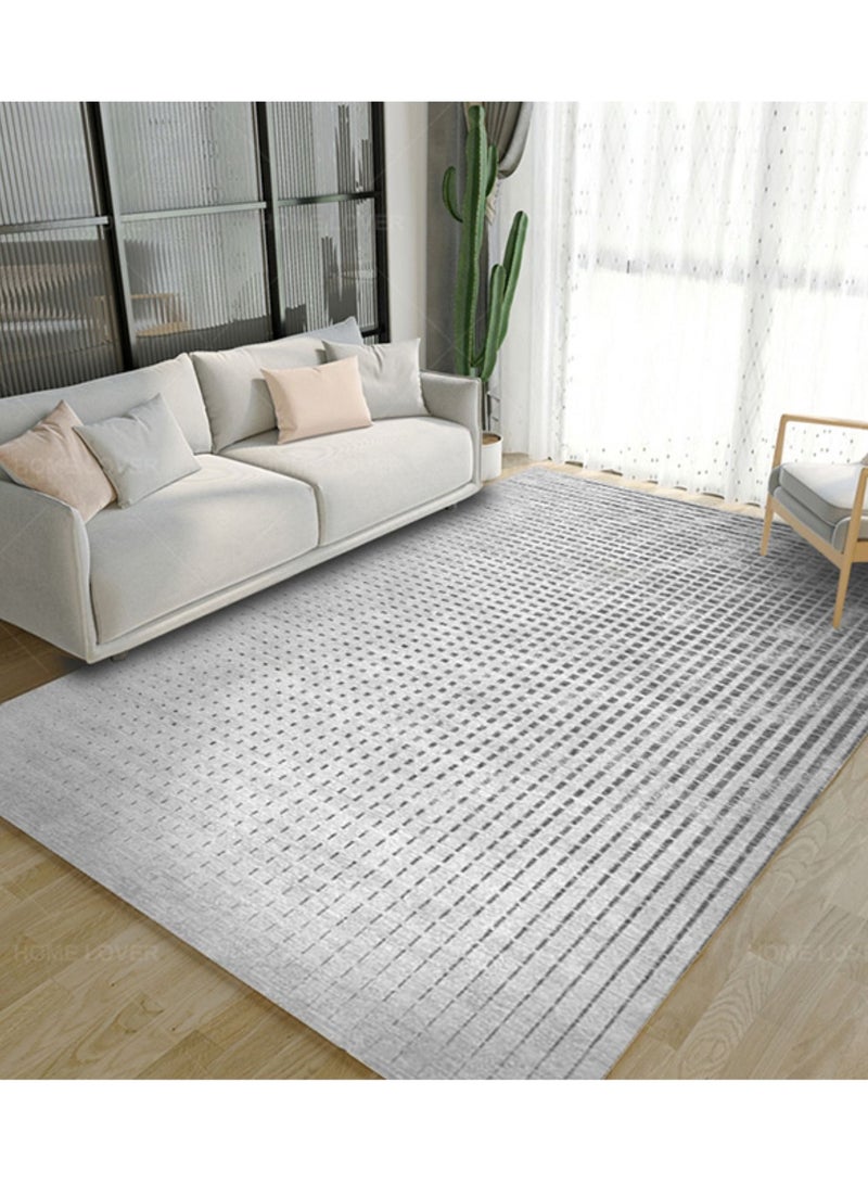 Sharpdo Sharpdo Area Rug Living Room Simple Modern Carpet Living Room Bedroom Rug Floor Carpet Home Anti-slip Polyester Rectangle Grey 160*230CM - Image 2