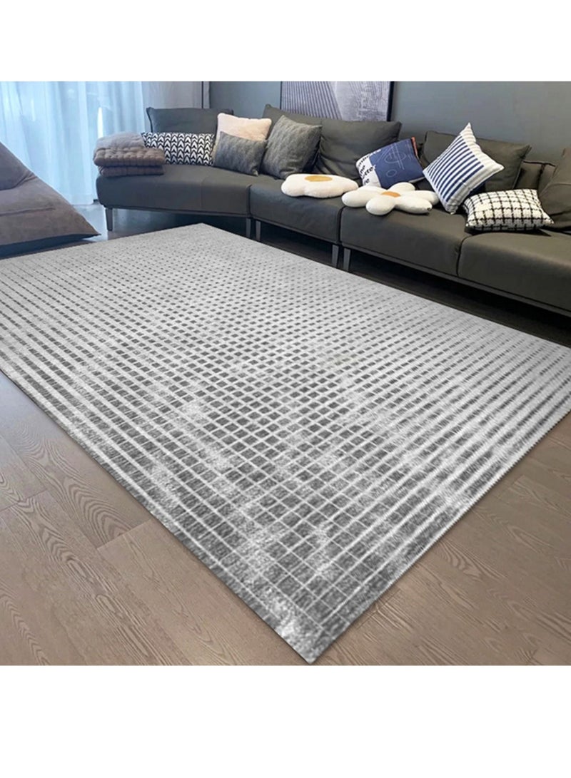 Sharpdo Sharpdo Area Rug Living Room Simple Modern Carpet Living Room Bedroom Rug Floor Carpet Home Anti-slip Polyester Rectangle Grey 160*230CM - Image 3