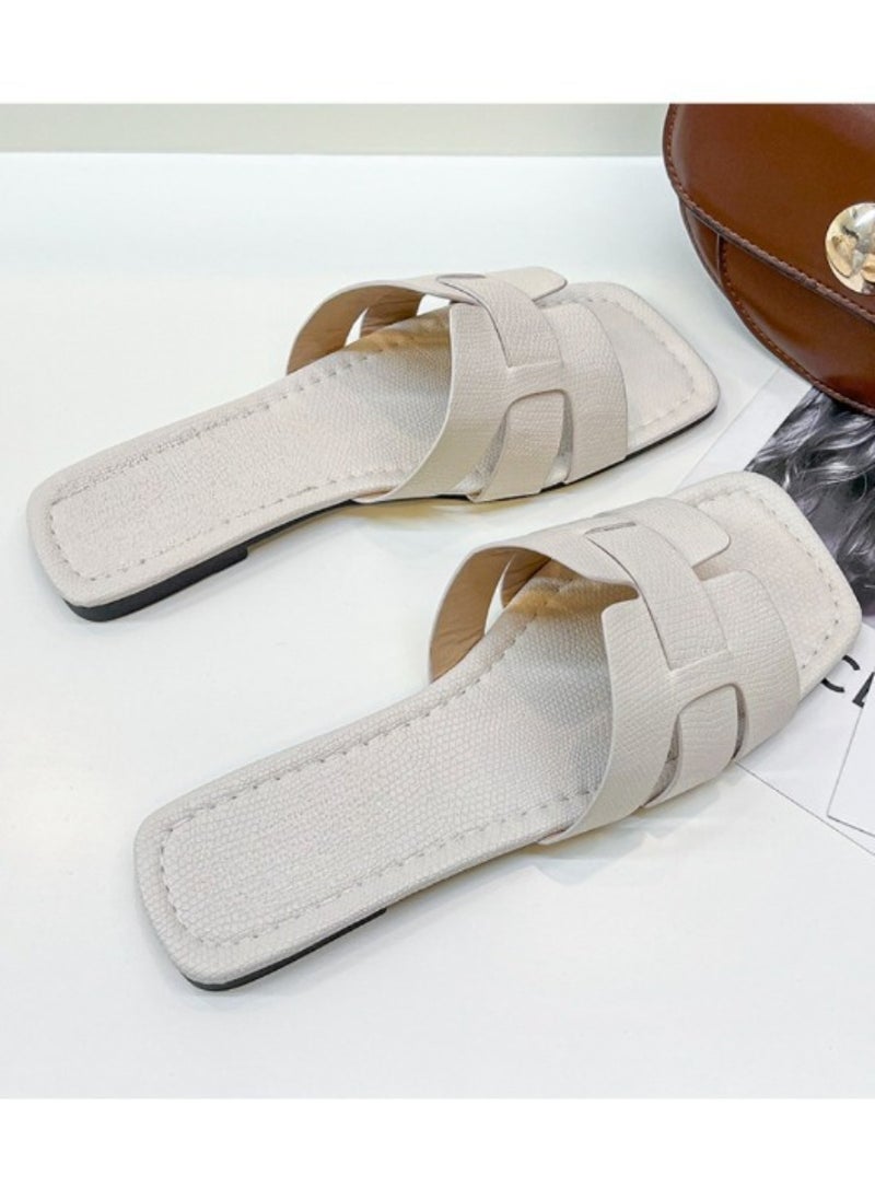 Rup Art PU Leather Female Fancy Solid Color Women Slippers Girls  - Image 5