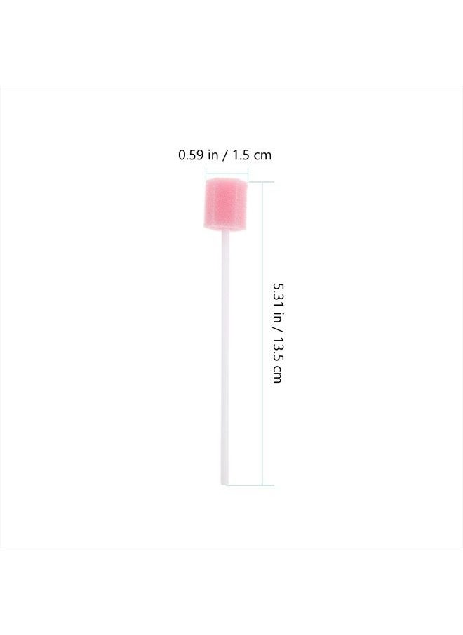 Healifty - Disposable Oral Swabs - 100pcs Mouth Swabs for Elderly, Unflavored & Sterile Oral Care Sponge Swabs, Pink - Image 1