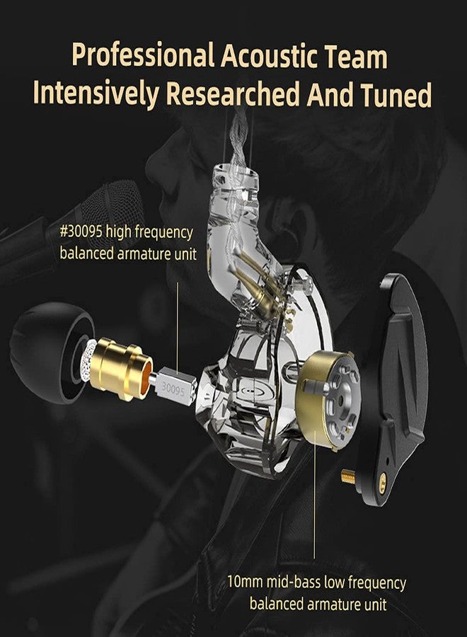 سي سي أيه سماعات أذن CCA KZ ZSN Pro X داخل الأذن، ثنائية المحرك، سلكية، عالية الدقة، رياضية، للألعاب، متوافقة مع الهواتف، أجهزة الكمبيوتر، والأجهزة اللوحية. - Image 2