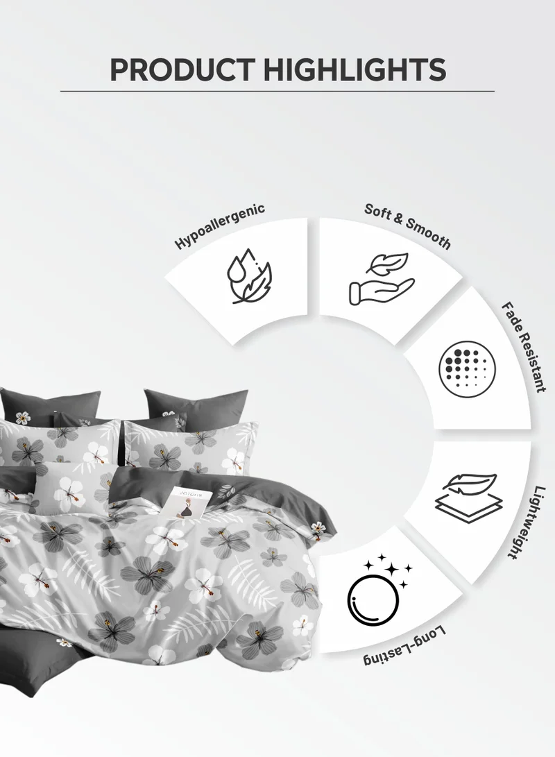 Donetella Duvet Cover Set 4-Pcs Single Size Printed Bed Set With 1 Duvet Cover(160 x 220 CM) 1 Fitted Sheet 1 Pillow Sham And 1 Pillow Case (Without Filler),Star Dust