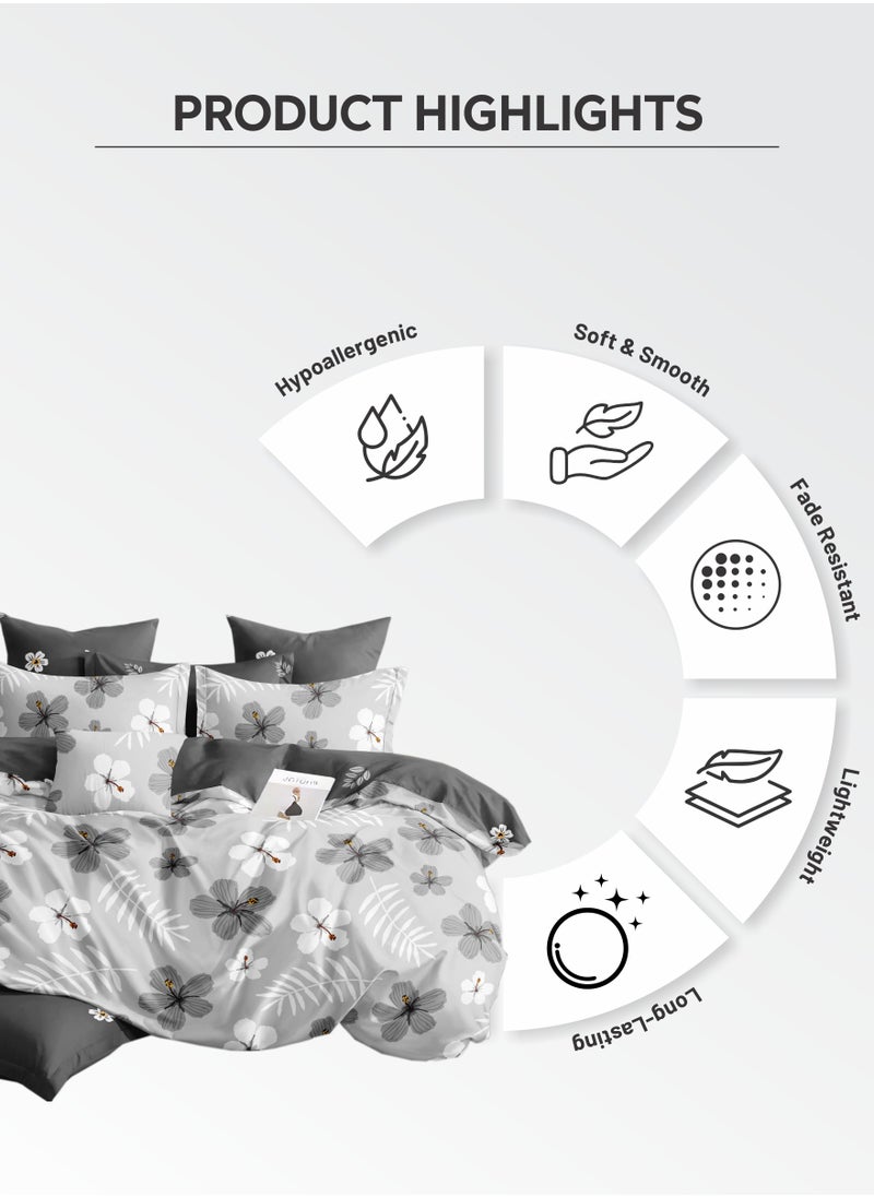 Donetella Duvet Cover Set 4-Pcs Single Size Printed Bed Set With 1 Duvet Cover(160 x 220 CM) 1 Fitted Sheet 1 Pillow Sham And 1 Pillow Case (Without Filler),Star Dust  - Image 5