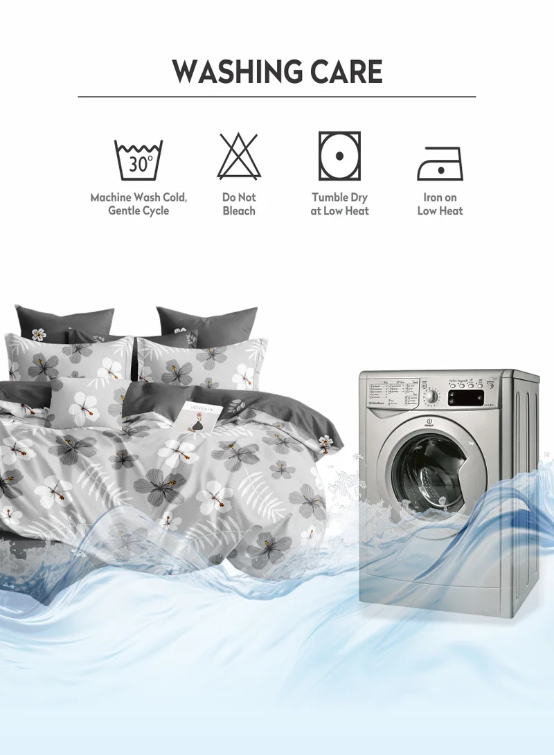 Donetella Duvet Cover Set 4-Pcs Single Size Printed Bed Set With 1 Duvet Cover(160 x 220 CM) 1 Fitted Sheet 1 Pillow Sham And 1 Pillow Case (Without Filler),Star Dust