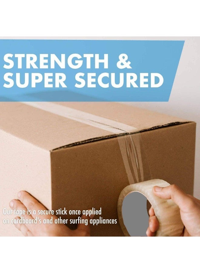 Clear Packing Tape, 2 inches x 50 yards Strong Heavy Duty Packaging Tape for Sealing Parcel Boxes, Moving Boxes Houses, Large Postal Bags, Office Supplies [1 Roll] - Image 3