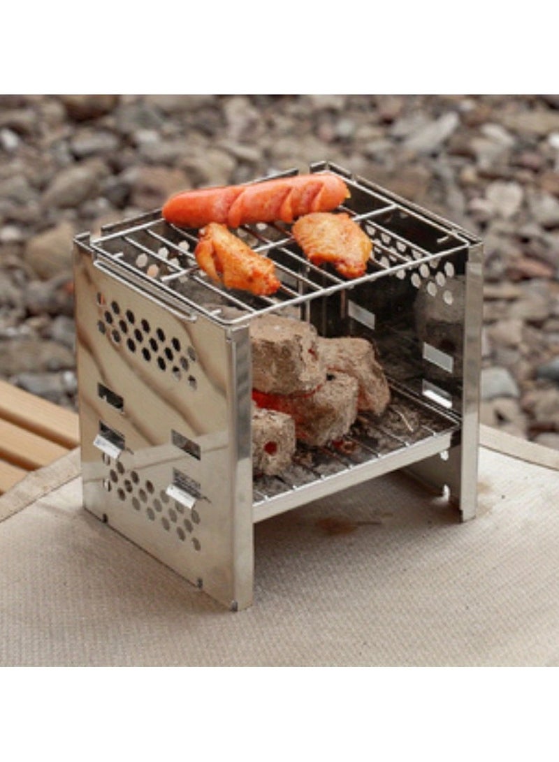 Grill BBQ Camping Picnic Charcoal Stove Outdoor Barbecue Rack  - Image 3