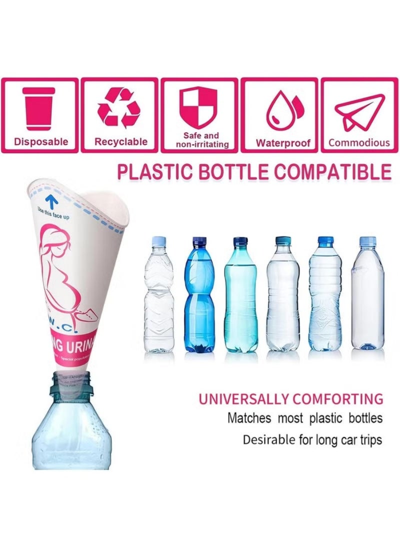 24 Pack Disposable Female Urinals – Portable Waterproof Paper Pee Funnels for Women – Standing Pee Cup for Camping, Hiking, Travel, Pregnancy - Image 2
