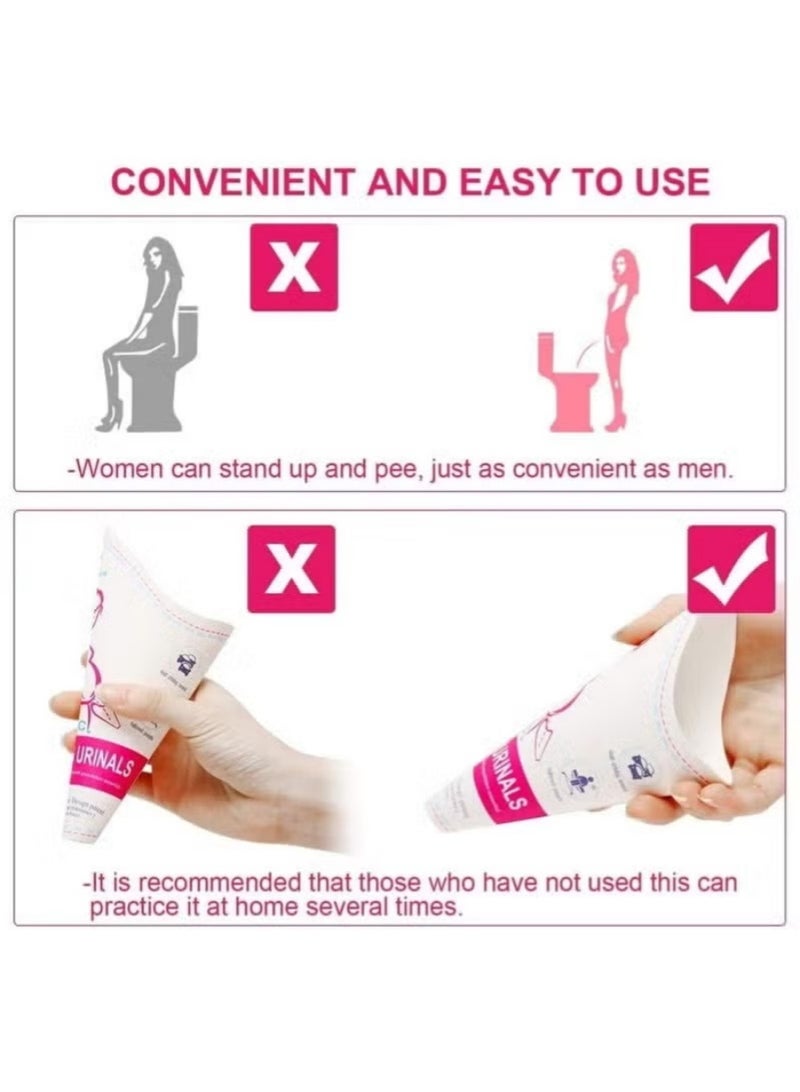 24 Pack Disposable Female Urinals – Portable Waterproof Paper Pee Funnels for Women – Standing Pee Cup for Camping, Hiking, Travel, Pregnancy - Image 3