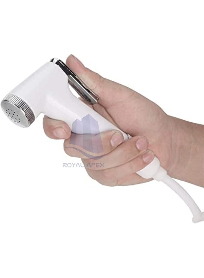 Royal Apex White Abs Shower Head Mini Handheld Toilet Bidet Spray With Holder Suitable For Toilet Bathroom - Image 3