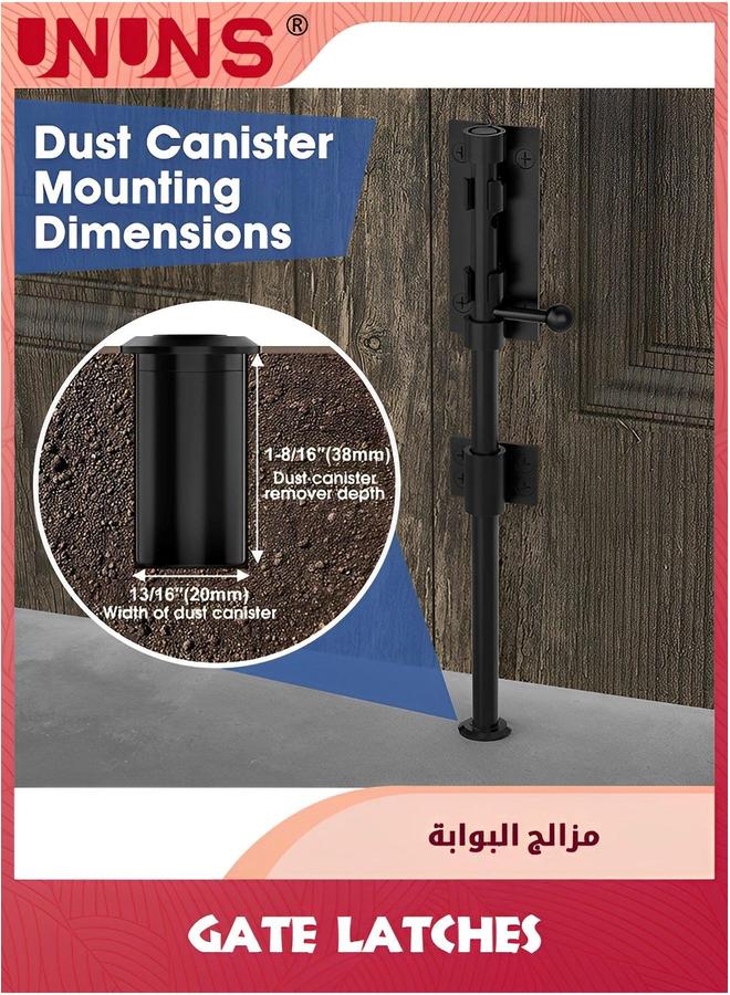 UNUNS Barrel Bolt Latch,Sliding Gate Lock Door Latches Hardware,8 Inch（200mm）Heavy Duty Solid Stainless Steel For Fence Wooden Barn Yard Interior door Latch,Black  - Image 4