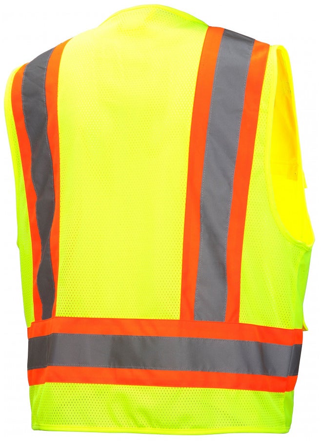 Pyramex Safety Pyramex Class 2 Surveyor's Safety Vest with 8 Pockets, Hi-Vis Lime, 5XL  - Image 2