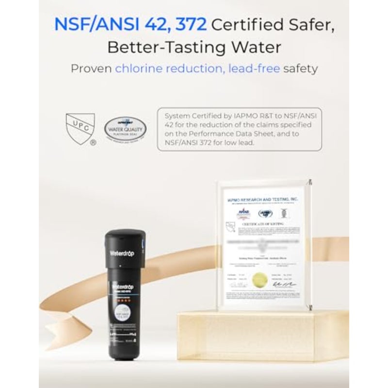 نظام تصفية المياه تحت الحوض، معتمد من NSF/ANSI 42 لمدة عام يقلل من PFAS، وPFOA/PFOS، والرصاص، والكلور، والطعم السيئ والرائحة، ويتصل فلتر المياه تحت العداد مباشرة بصنبورك - Image 4