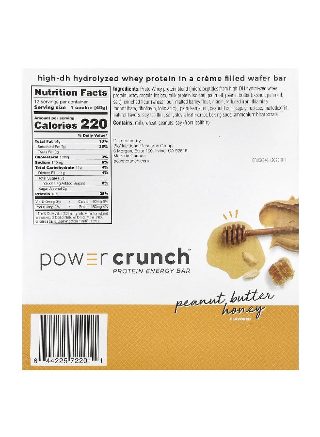 BNRG BNRG, Power Crunch Protein Energy Bar, Peanut Butter Honey, 12 Bars, 1.4 oz (40 g) Each - Image 2