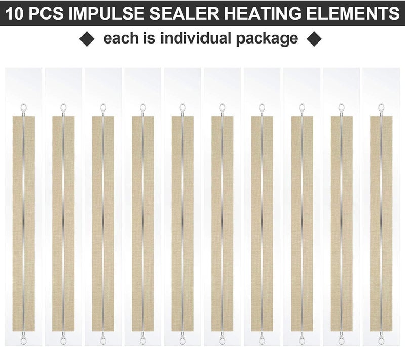 Honoson 10 Pieces Impulse Sealer Spare Repair Parts Kit Heating Element Service Heat Seal Strips Replacement Elements for F-400, FS-400, PFS-400, Honoson-104128 - Image 4