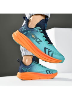 Generic Unisex Casual Lightweight Sports Shoes Couple Air Cushion Running Shoes Mens Slip-On Athletic Sneakers High Flexibility Net Fab A58-1 Celadon blue 
