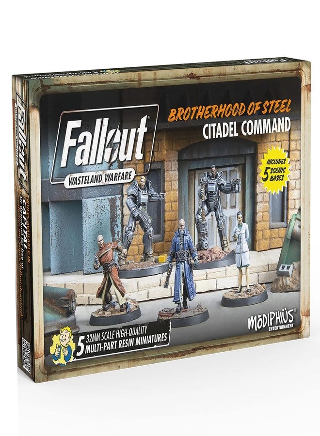 Modiphius Entertainment Ltd Fallout Wasteland Warfare: Brotherhood of Steel-Citadel Command - 5 Miniatures, 32mm Unpainted Figures, Captial Wave - Image 2