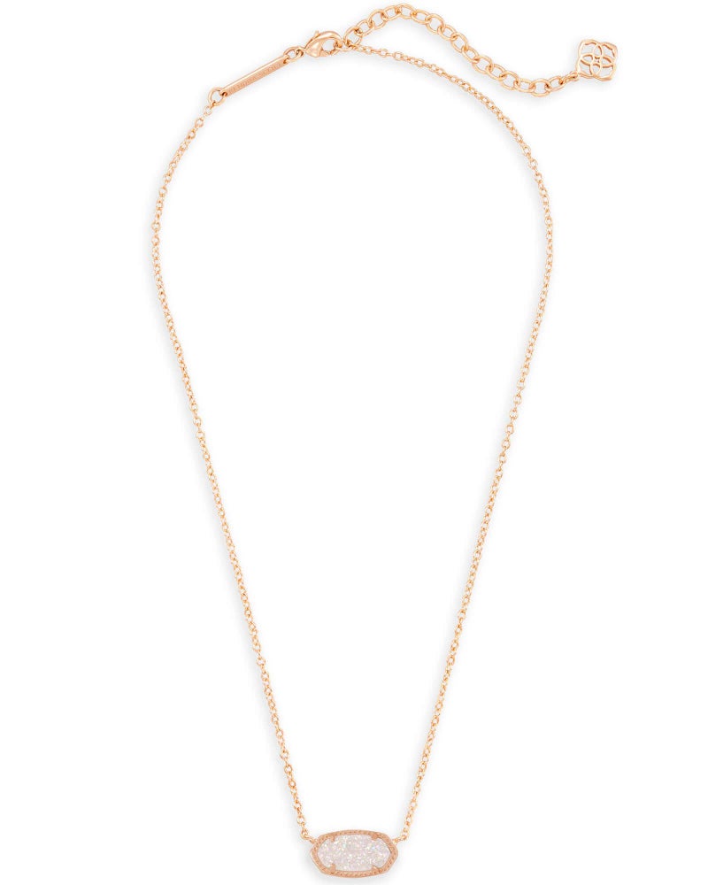Kendra Scott Elisa Pendant Necklace for Women, Fashion Jewelry, 14k Rose Gold-Plated, Iridescent Drusy - Image 2