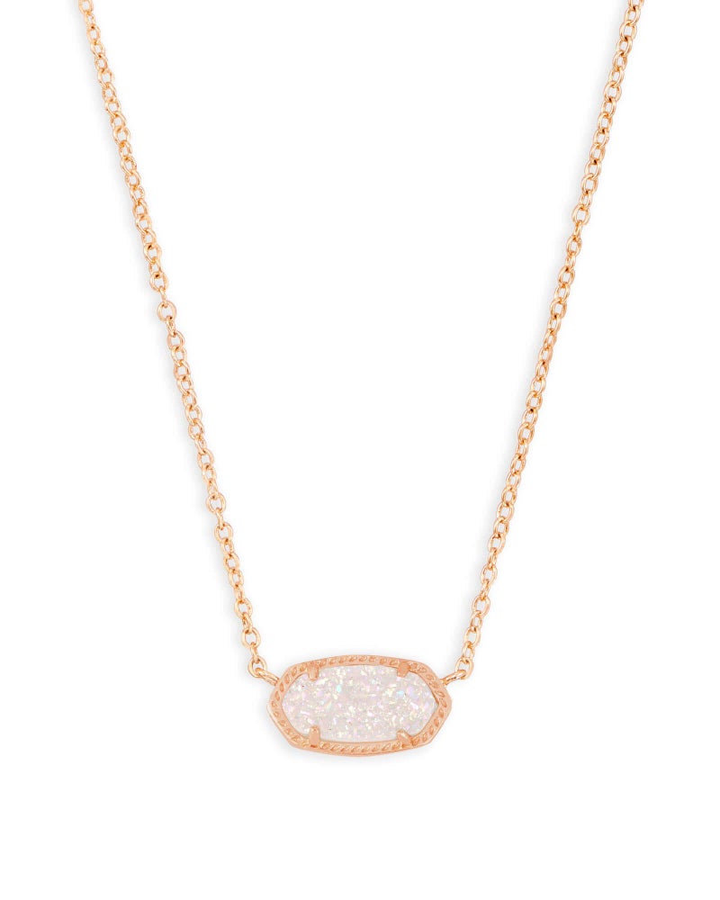 Kendra Scott Elisa Pendant Necklace for Women, Fashion Jewelry, 14k Rose Gold-Plated, Iridescent Drusy - Image 1