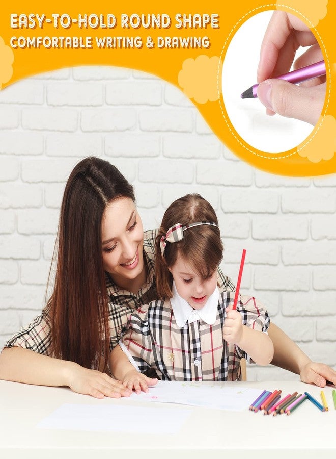 Zhehao 24 Pcs Metallic Colored Pencils Wood Drawing 12 Assorted Colors Sketching Pencil Colorful School Supplies for Art Drawing Coloring Book - Image 5