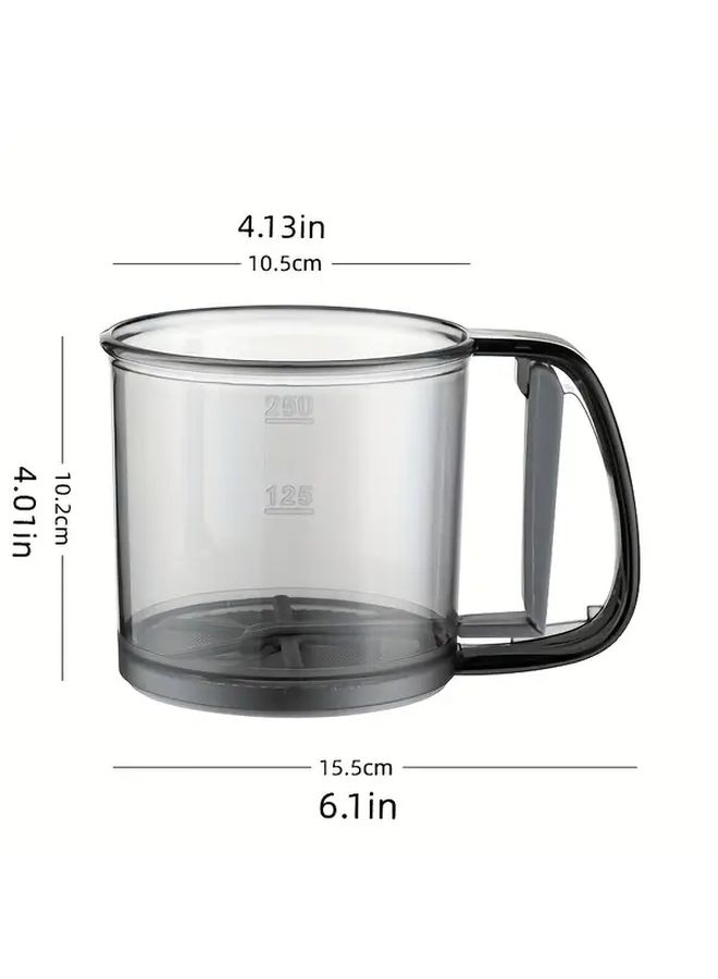 Stainless Steel Flour Sifter Fine Mesh Baking Tool Transparent Gray Handle - Image 3