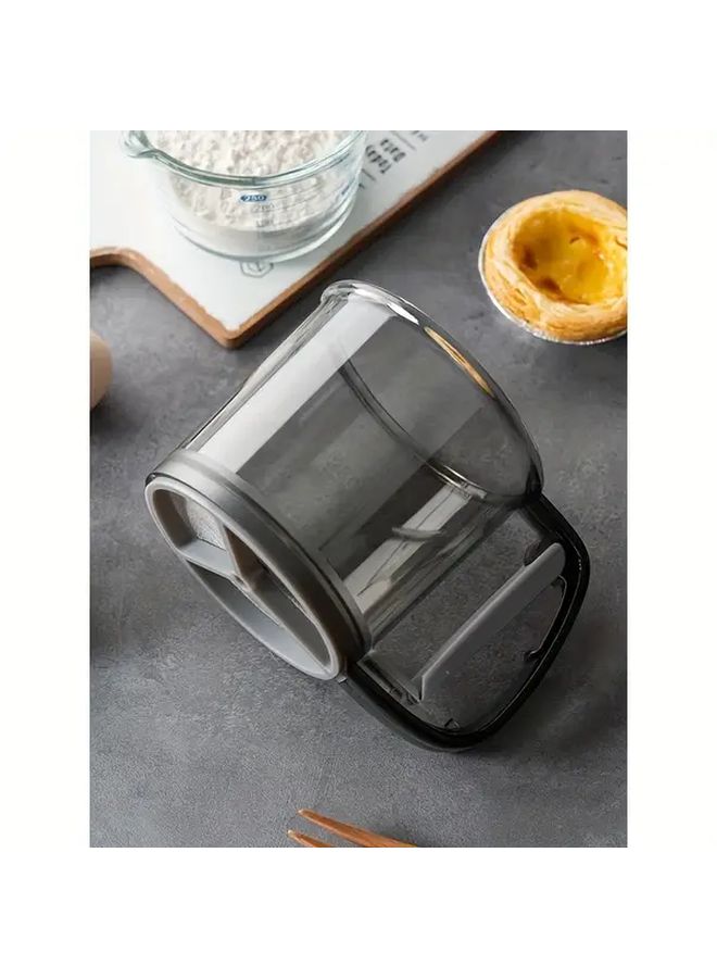 Stainless Steel Flour Sifter Fine Mesh Baking Tool Transparent Gray Handle - Image 2
