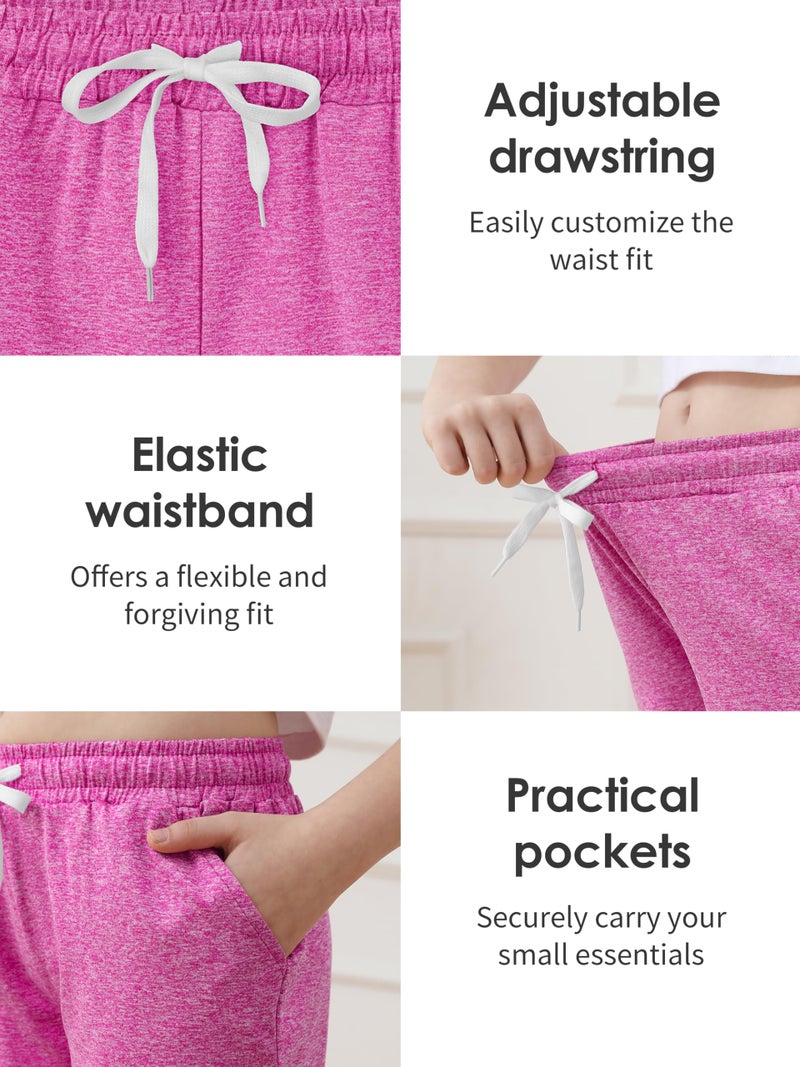 Resinta 5 Pack Girls Athletic Shorts Dry-Fit Soccer Basketball Shorts Performance Teens Shorts with Drawstring and Pockets - Image 4