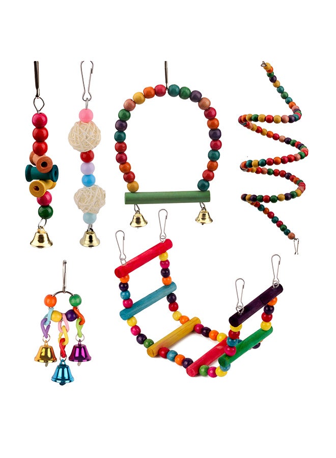 6-Piece Bird Toys Multicolour 20x8x15cm - Image 1