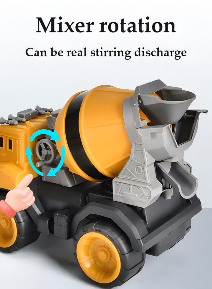 DUNISO Cement Mixer Toy Truck For Kids，simulation car toy, construction vehicle, friction power trolley, sturdy and durable，Suitable for children aged 3 to 7 years old - Image 4