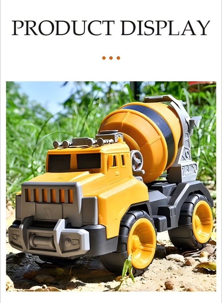 DUNISO Cement Mixer Toy Truck For Kids，simulation car toy, construction vehicle, friction power trolley, sturdy and durable，Suitable for children aged 3 to 7 years old - Image 5