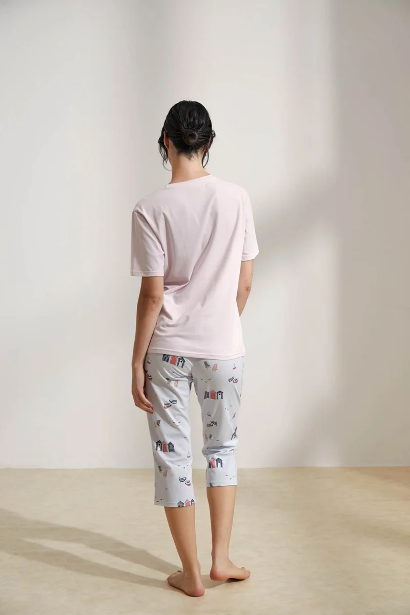Hays Women's Cotton Short Sleeve Capri Pajama Set