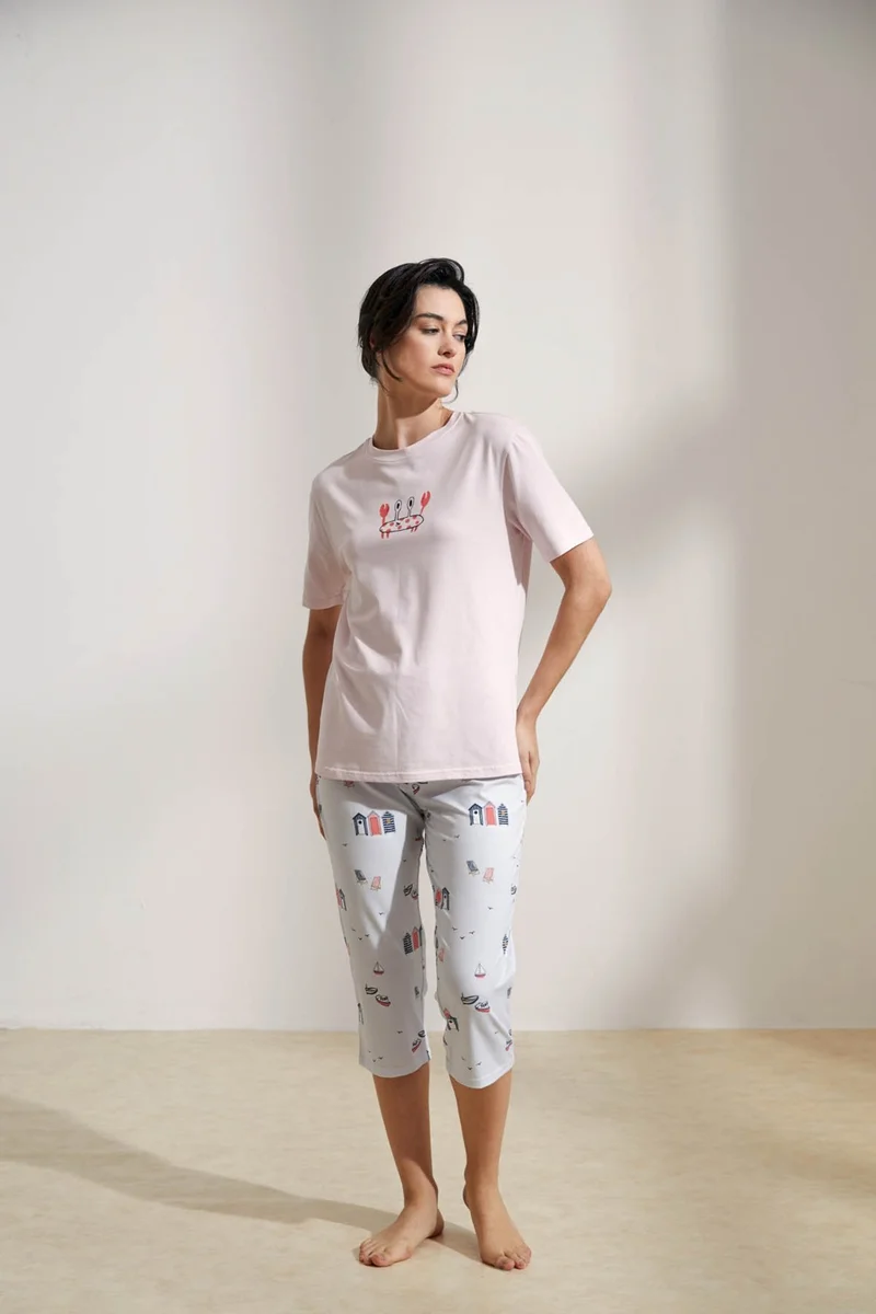 Hays Women's Cotton Short Sleeve Capri Pajama Set