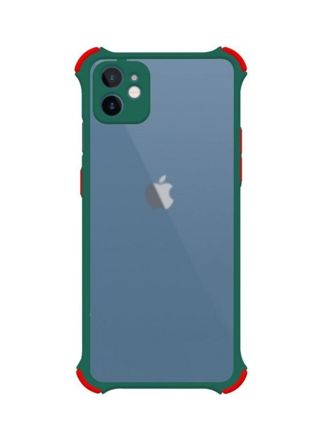 NIBEMINENT Protective Case Cover For Apple iPhone 12 Mini Clear/Dark Green - Image 1