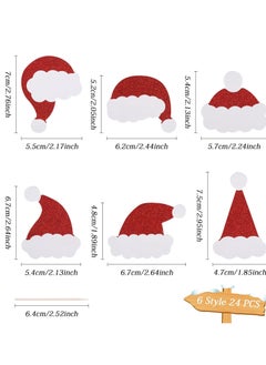 Generic 24 Pcs christmas Cupcake Toppers, Hat Cupcake Decorations, Toppers, Toothpick Flags Cake Decorations, Party Holiday Supplies  - Image 2