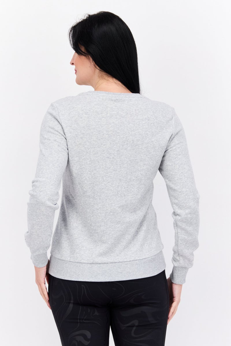PUMA Women Sportswear Fit Round Neck Long Sleeve Sweatshirt, Grey - Image 3