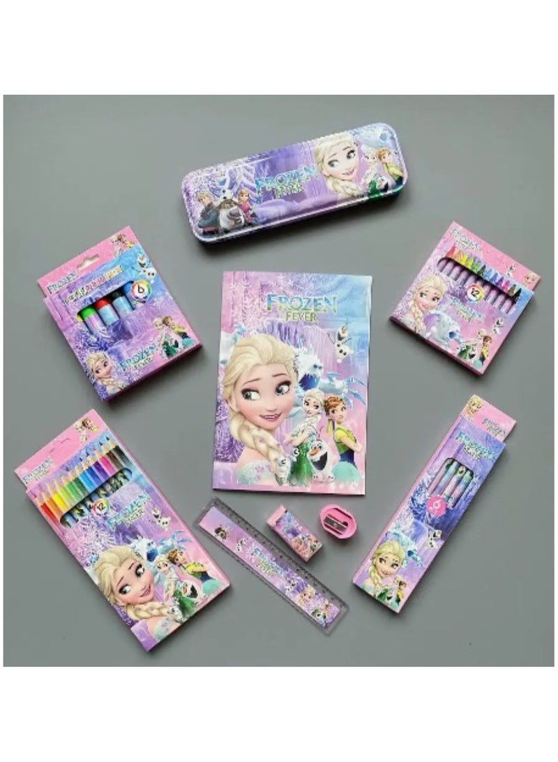 Stationary Kit Pencil Pen Book Eraser Sharpener Stationary Kit Set for Girls Birthday Gifts for Kids Pink - Image 4