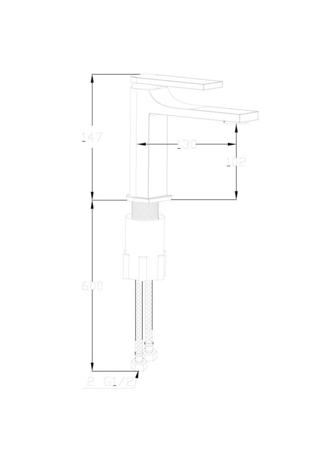 DANUBE HOME Milano Mila Basin Mixer Rose Gold W/Handle Matt Black - Image 2