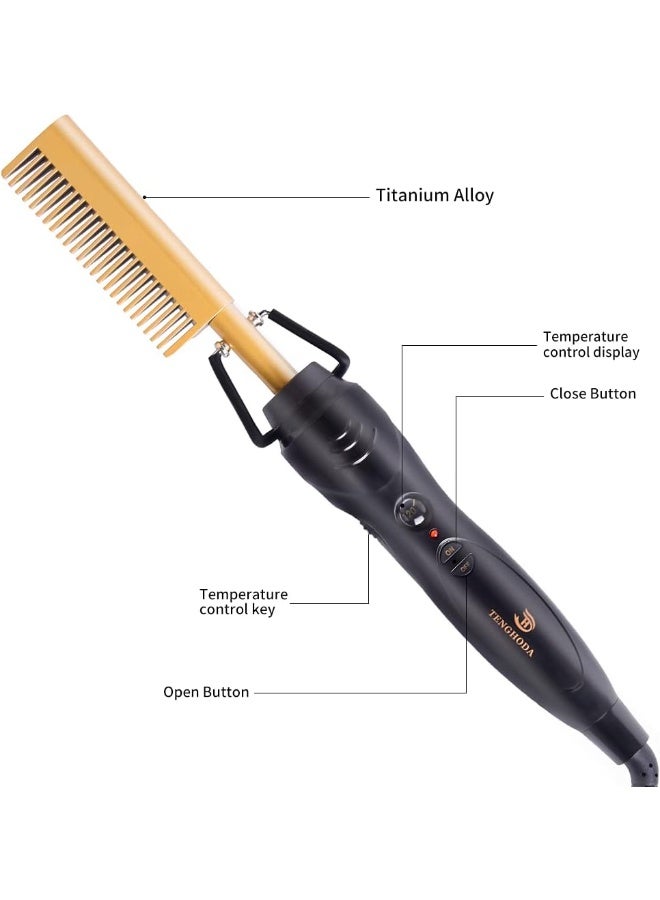 Professional Hair Straightener Comb Ceramic Press Comb with Dual Voltage and Auto Shut-off, Hairdresser Tools - Image 3