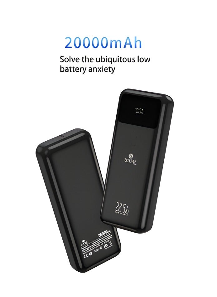 Zoom Plus ZP-20 20000mAh 22.5W Ultra Fast Charging Power Bank 1 Input 1 Output External Battery Pack Black MAXIMO - Image 1