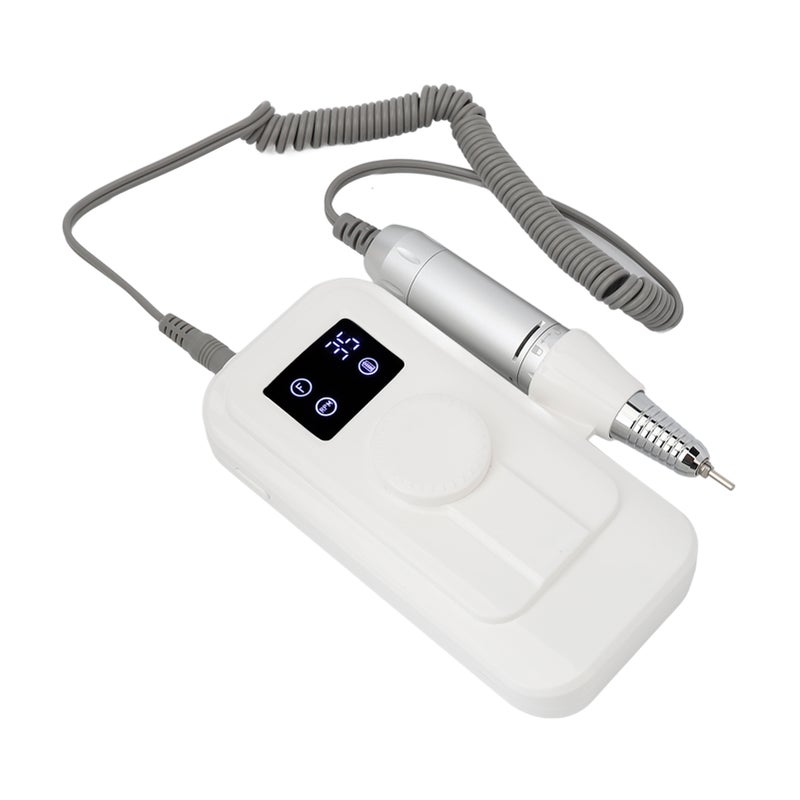 Electric Nail Drill Machine: White 0 To 35000RPM Adjustable Rotation Speed - Multifunctional Electric Nail File With HD LCD Display for Home Salon, Travel And Nail Art Enthusiasts - Image 2