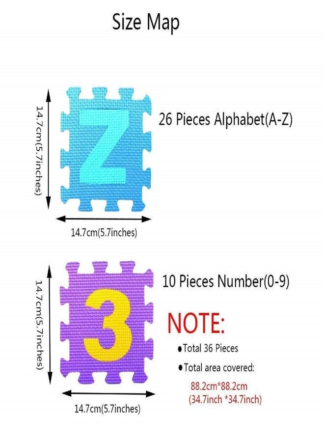 Trade Globe ABC Learning Interlocking Puzzle Foam 36 Pieces Big Tiles Mat with Alphabets and Numbers for Kids - Image 4