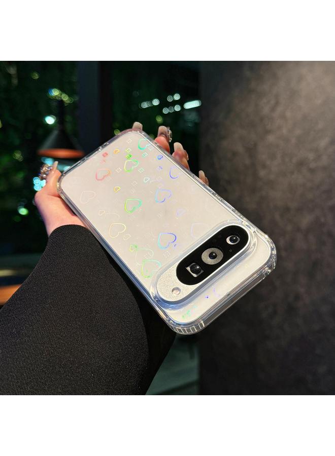 اس-توب جراب لهاتف Google Pixel 9 Pro XL بتصميم قلب ليزري شفاف مقاوم للصدمات من مادة TPU - Image 1