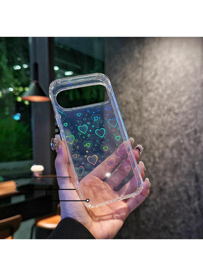 اس-توب جراب لهاتف Google Pixel 9 Pro XL بتصميم قلب ليزري شفاف مقاوم للصدمات من مادة TPU - Image 2