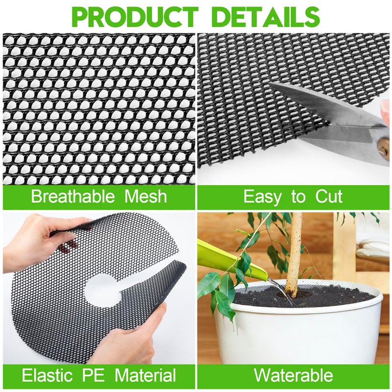 phepetroll 6 Pack Plant Pot Grids - 11.8 Inch Cuttable Soil Cover Protector from Cats, Animals Digging Stopper, Indoor Plant Pot Soil Guard for Outdoor Garden Balcony - Image 5