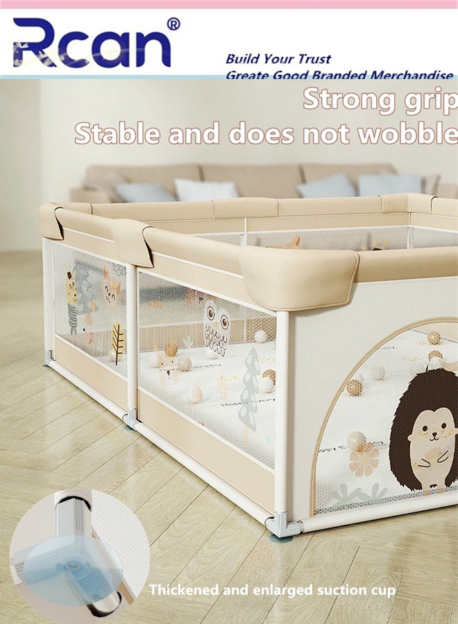 Rcan Foldable Baby Playpen 150*180CM, Playard for Babies and Toddlers, Portable Safety Baby Fence Lightweight,No Installation, Indoor & Outdoor Baby Playpen with Ocean Balls*60 - Image 2