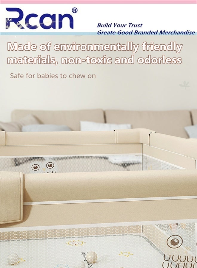 Rcan Foldable Baby Playpen 150*180CM, Playard for Babies and Toddlers, Portable Safety Baby Fence Lightweight,No Installation, Indoor & Outdoor Baby Playpen with Ocean Balls*60 - Image 3