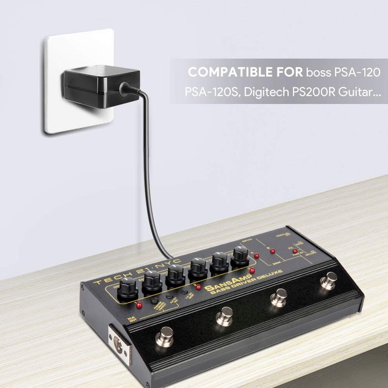 KFD [UL LISTED]KFD 9V AC Adapter Power Charger For BOSS/ROLAND PSB-1U PSB1U; BOSS Roland GT-10 GT-10B BCB-60 Multi-Effects Guitar, Bass Effect Pedal Board,Zoom Guitar Multi Effects Pedal Power Supply Cord - Image 2