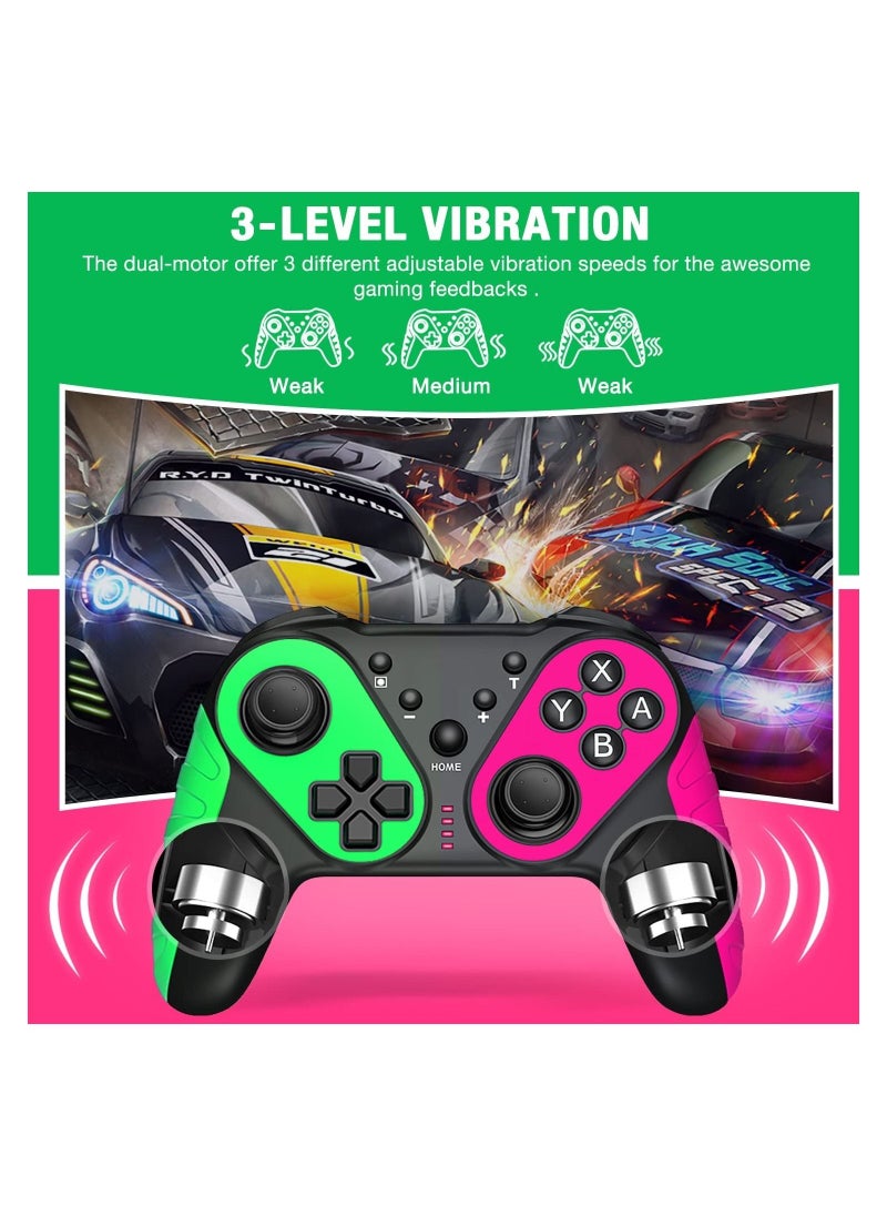 erorex - LOVNOV Wireless Switch Controllers Compatible with Nintendo Switch/Lite/OLED Game Console, Switch Pro Controller w/Turbo, Rumble, Motion Control, Screenshot, Echo Red/Green Switch Remote Controllers - Image 1